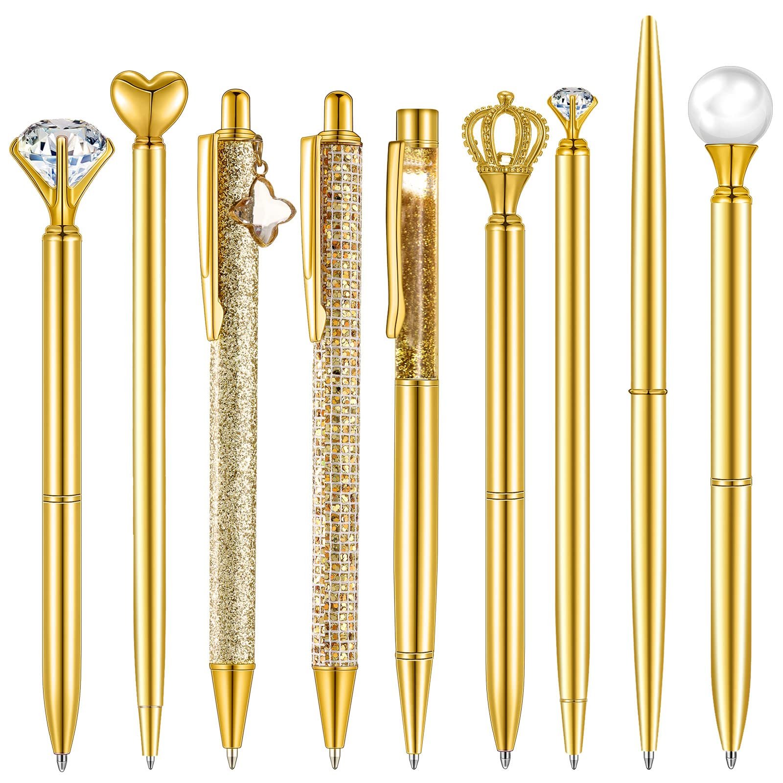 NO MOQ Diamond 0.5mm Metal custom pens logo printed cute Ballpoint Pens