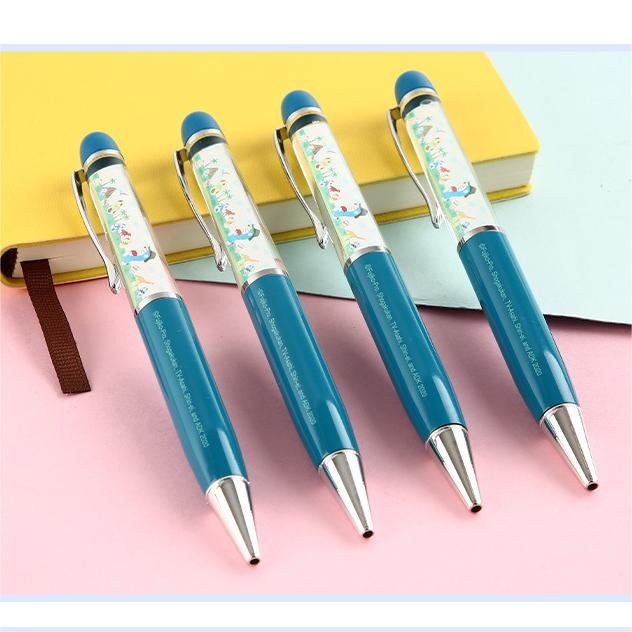 Hot Sales Promotional Advertising Custom Floater Glitter Liquid Floating Ballpoint pens for School Office Stationery