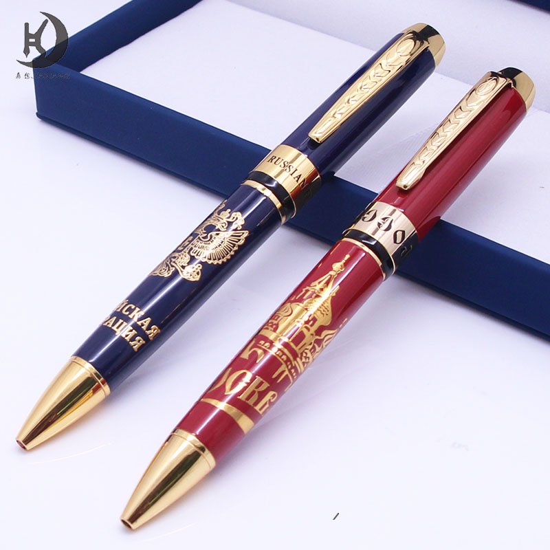 Luxury Fancy custom pen body design executive souvenir gift writing pen special etching engraving red metal ballpoint pen