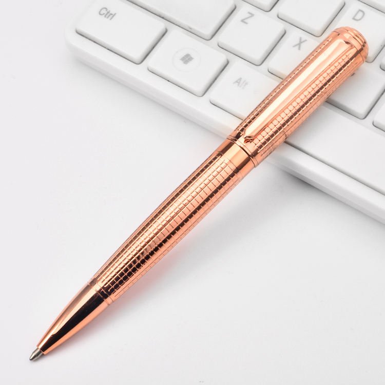 Wholesale heavy metal business gift pen gold silver rose gold embossed ballpoint pen high quality custom logo ballpoint pen
