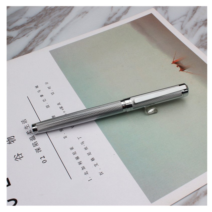 Gold Smooth Writing Gift Stylish Line Engraved Metal Elegant Professional Birthday Nice Pens Rollerball Pen Liquid Ink Pens