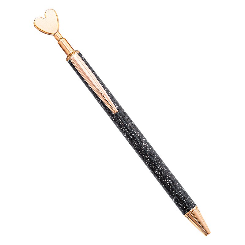 Pretty Cute Pens Bling Glitter Ballpoint Pen Metal Barrel Retractable Writing Journaling Pen for Women Girl