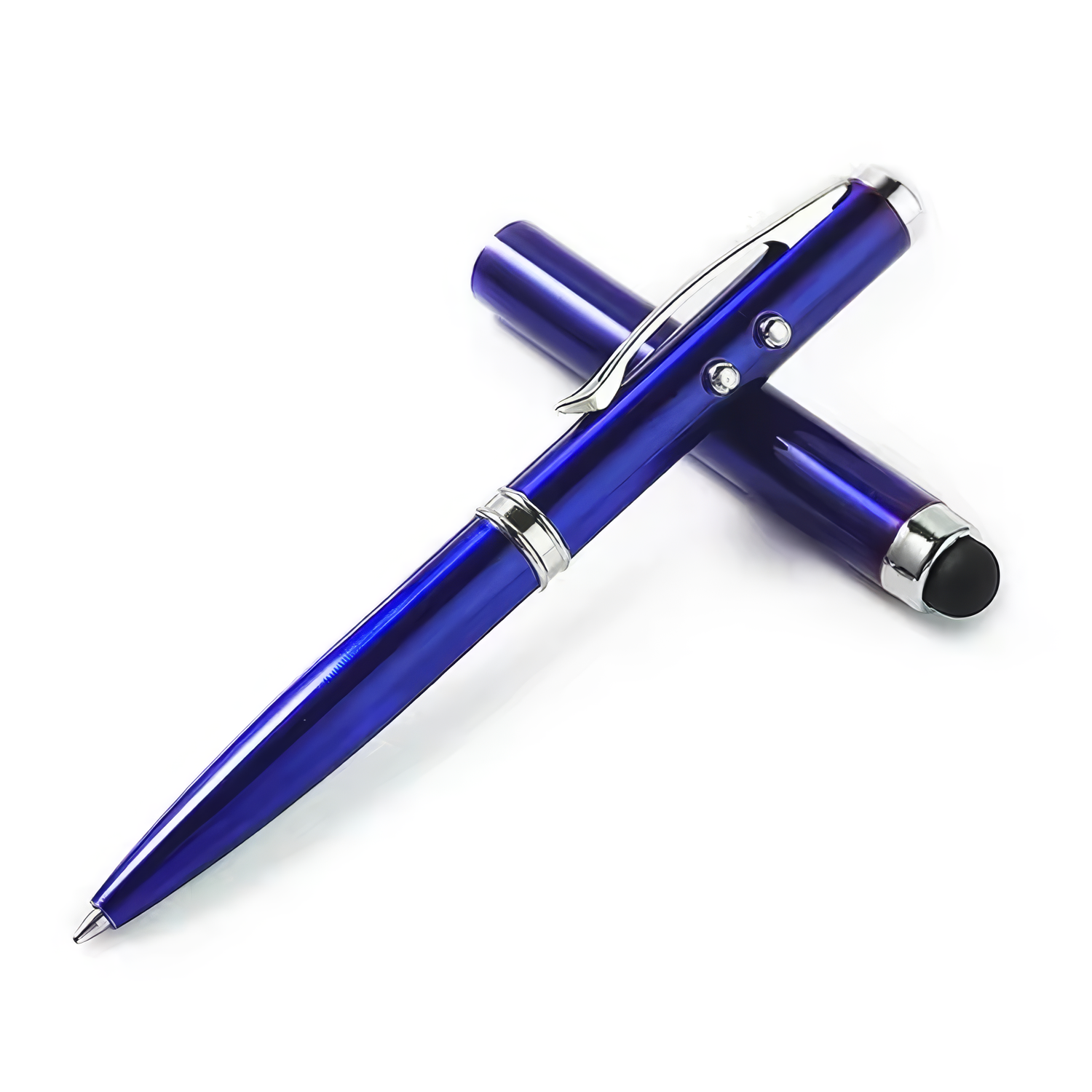 Multifunction 4-in-1 Metal Ballpoint Pen with Laser Pointer Stylus Flashlight Custom Logo 1.0mm Writing for Gifts Promotions