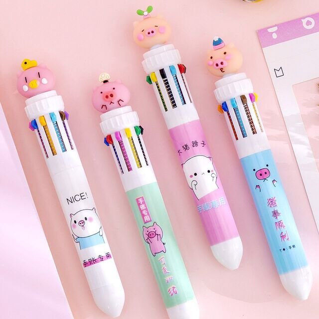 Ballpoint Pen multiColor Stationery Novelty Cute Kawaii Pen Student Children Writing Gel Pens