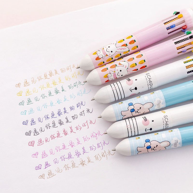 Ballpoint Pen multiColor Stationery Novelty Cute Kawaii Pen Student Children Writing Gel Pens