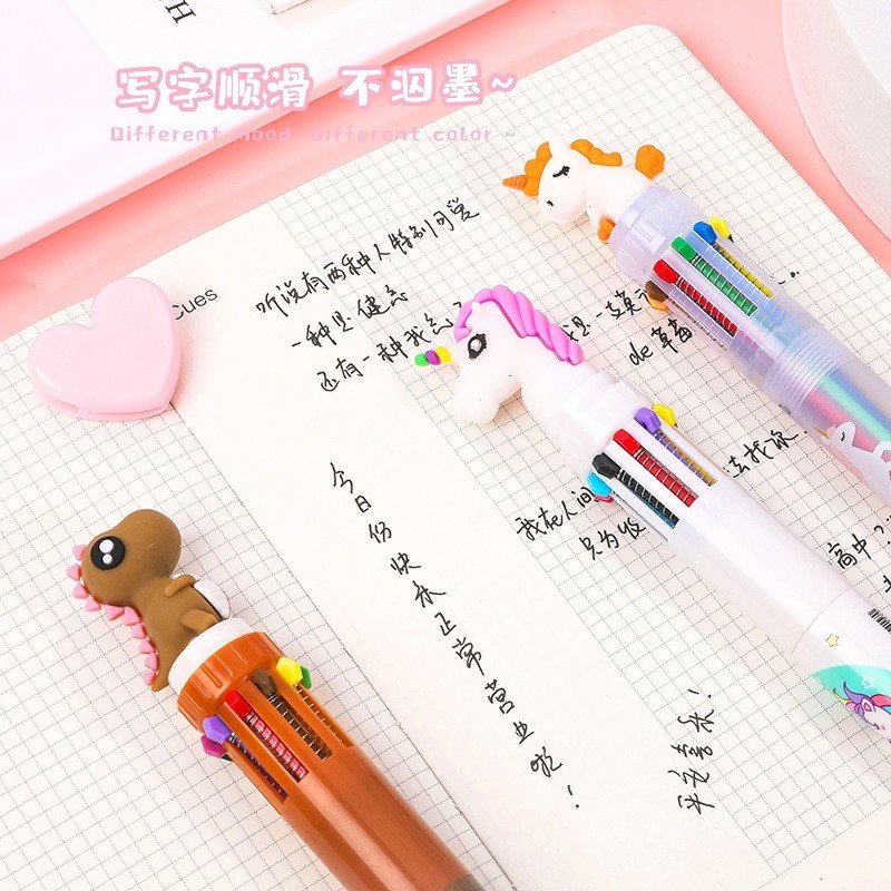 Ballpoint Pen multiColor Stationery Novelty Cute Kawaii Pen Student Children Writing Gel Pens