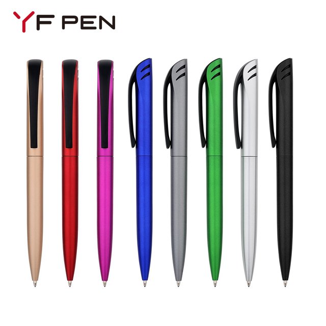 YF PEN Pen Supplier 2024 Metallic Color New Custom Logo Plastic Twist Action Ball Pen