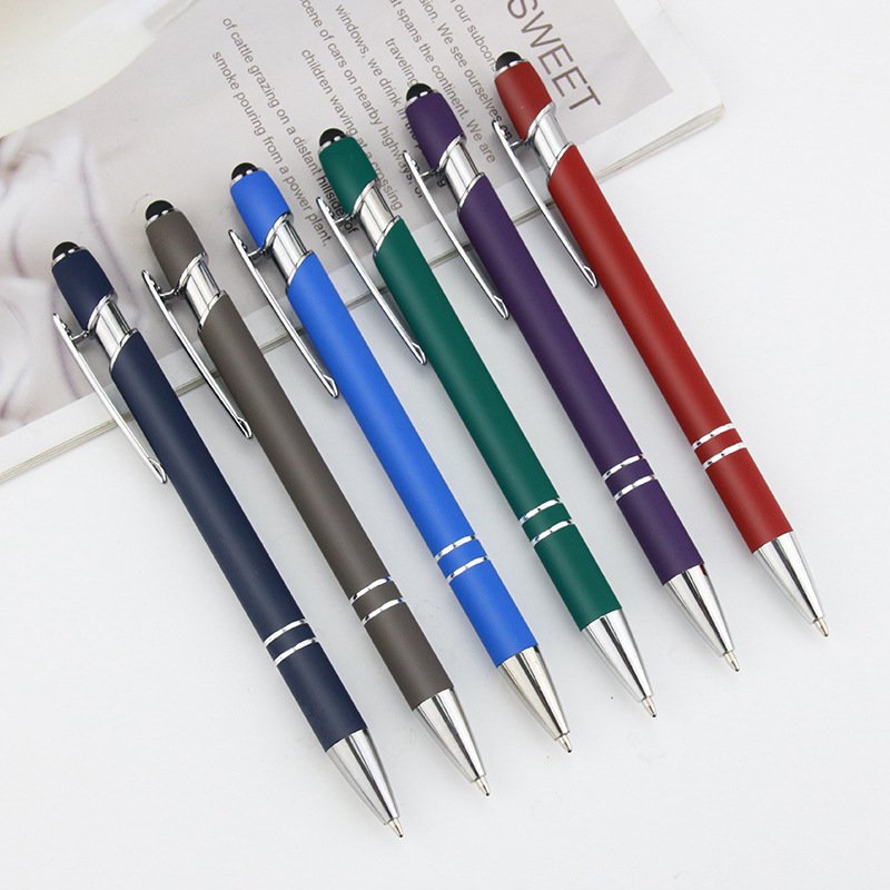 Promotional Cheapest Aluminum Ballpoint Stylus Pen With Soft Rubber Touch Screens Cheap Custom Logo For Mobile Phone Ball Point