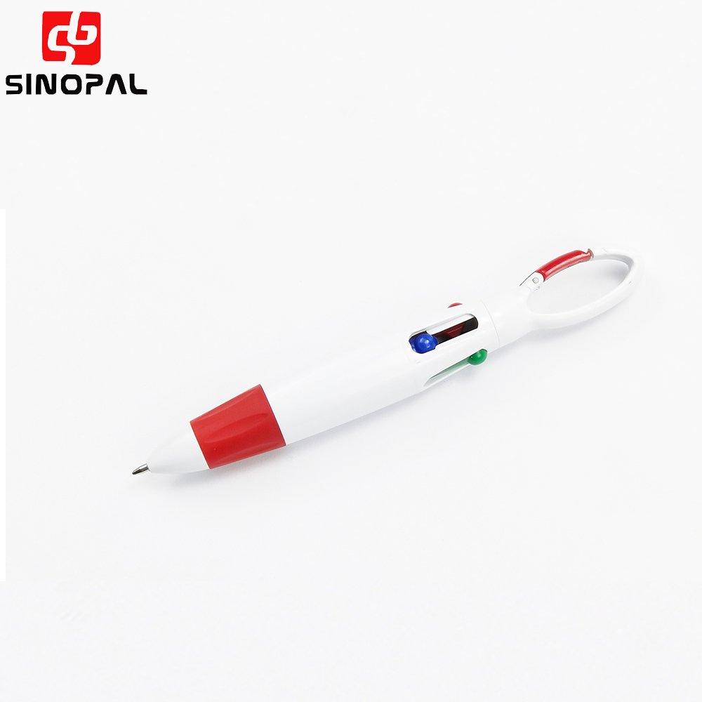 Hot sell Multicolor Ballpoint Pens 4-in-1 Retractable Ballpoint Pens with keychain