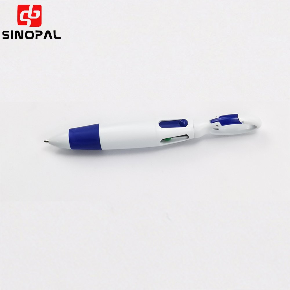 Hot sell Multicolor Ballpoint Pens 4-in-1 Retractable Ballpoint Pens with keychain