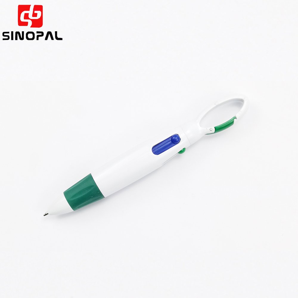 Hot sell Multicolor Ballpoint Pens 4-in-1 Retractable Ballpoint Pens with keychain