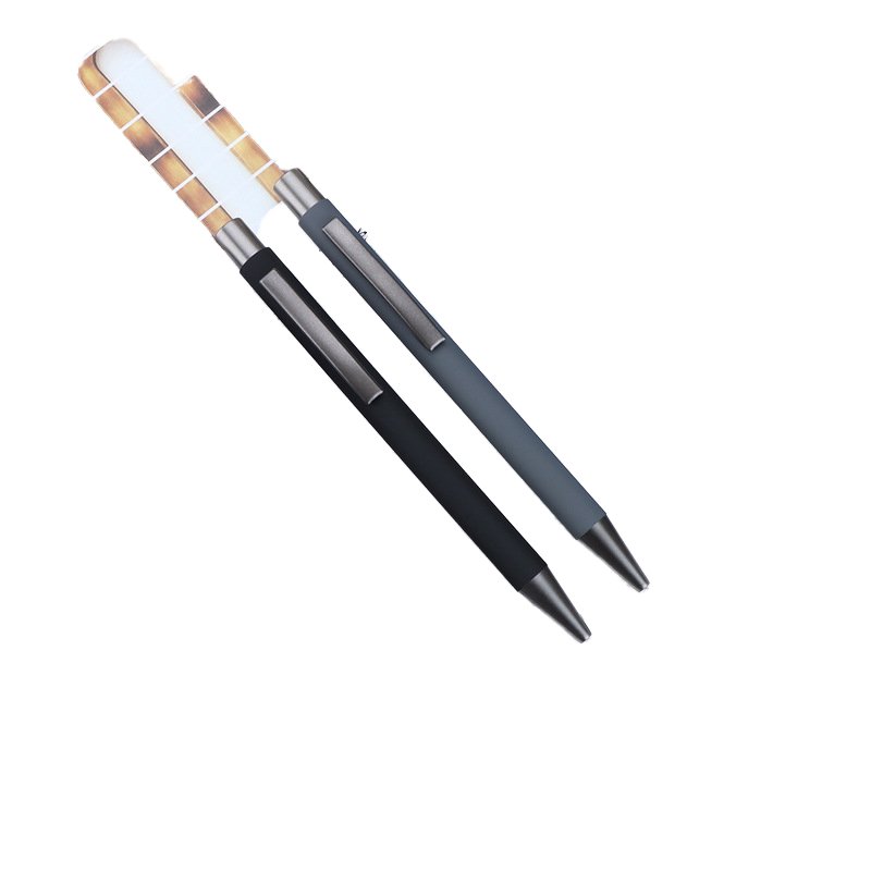 Promotional Advertising Gift Fast Shipping Metal Click Rubber Ballpoint Pen With Custom Branded Logo Aluminum For Hotel