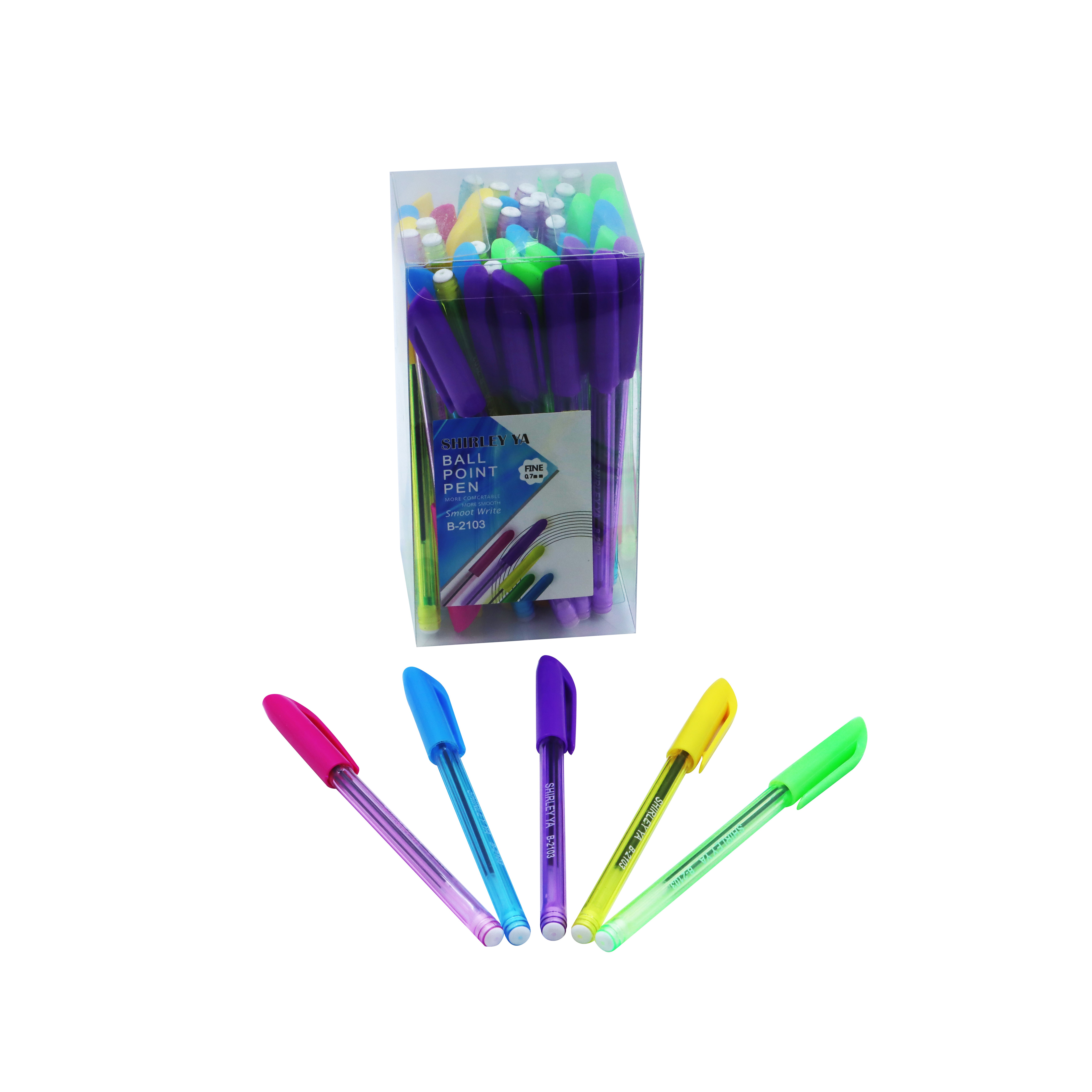 Plastic Ball Pen Multi Ballpoint Pen Quality Low Priced Colorful Simp Ful Simple N Wholesale Custom H100 Popular Blue 0.7 Mm