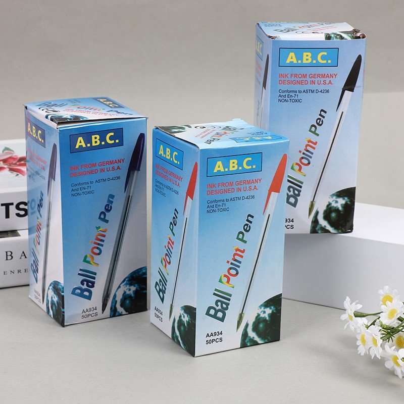 black blue and red color 934 plastic no leakage of ink creative INS simple clear transparent students ballpoint pen