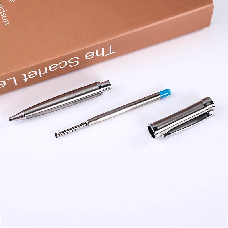 Luxury Black Pen High Quality Popular Custom Logo Twist Silver Metal Ball Pen