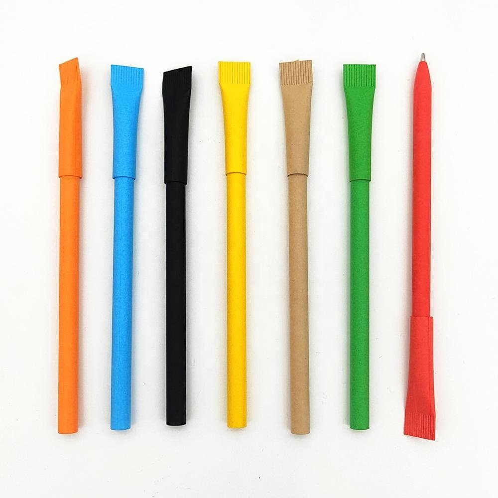 eco-friendly recycling paper pens cheap advertising paper ballpoint pen with logo