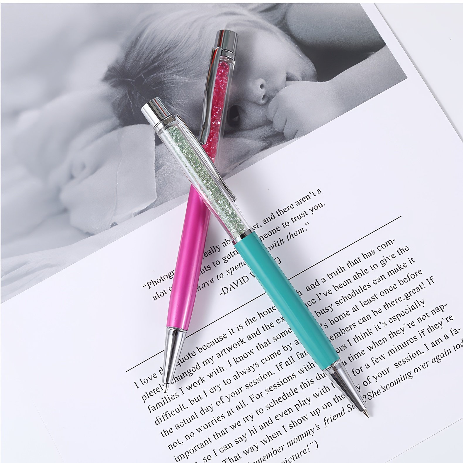 Wholesale Novelty Diamond Crystal Metal Ballpoint Pen with Logo 1.0mm Nib Business Advertising Carved Logo Promotional Gift Pen