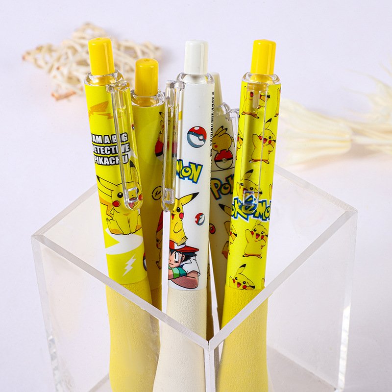 Stationery poke ballpoint pen, 0.5mm pika pressing pen, 3pcs/box pocket monster ballpoint pen