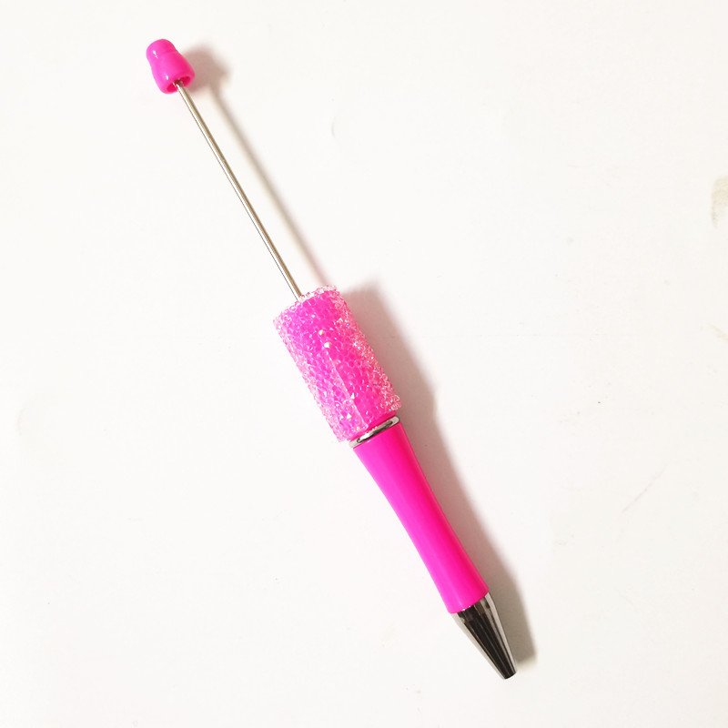 Diamond New Design Plastic Beadable Pen Add a Bead Pen Creative DIY Glitter Shiny Beaded Pens
