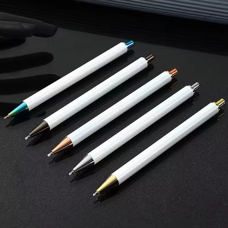 2024 Luxury Custom Logo Blank White Sublimation Bullet Oil Gel Ink Stainless Steel Retractable Gel Business Novelty DIY Gifts
