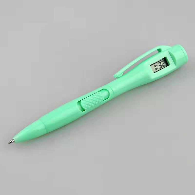 Custom Cheap Promotional Digital Clock Pen Plastic Ball Pen With Watch