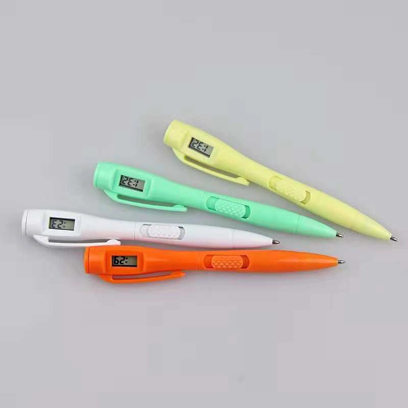 Custom Cheap Promotional Digital Clock Pen Plastic Ball Pen With Watch