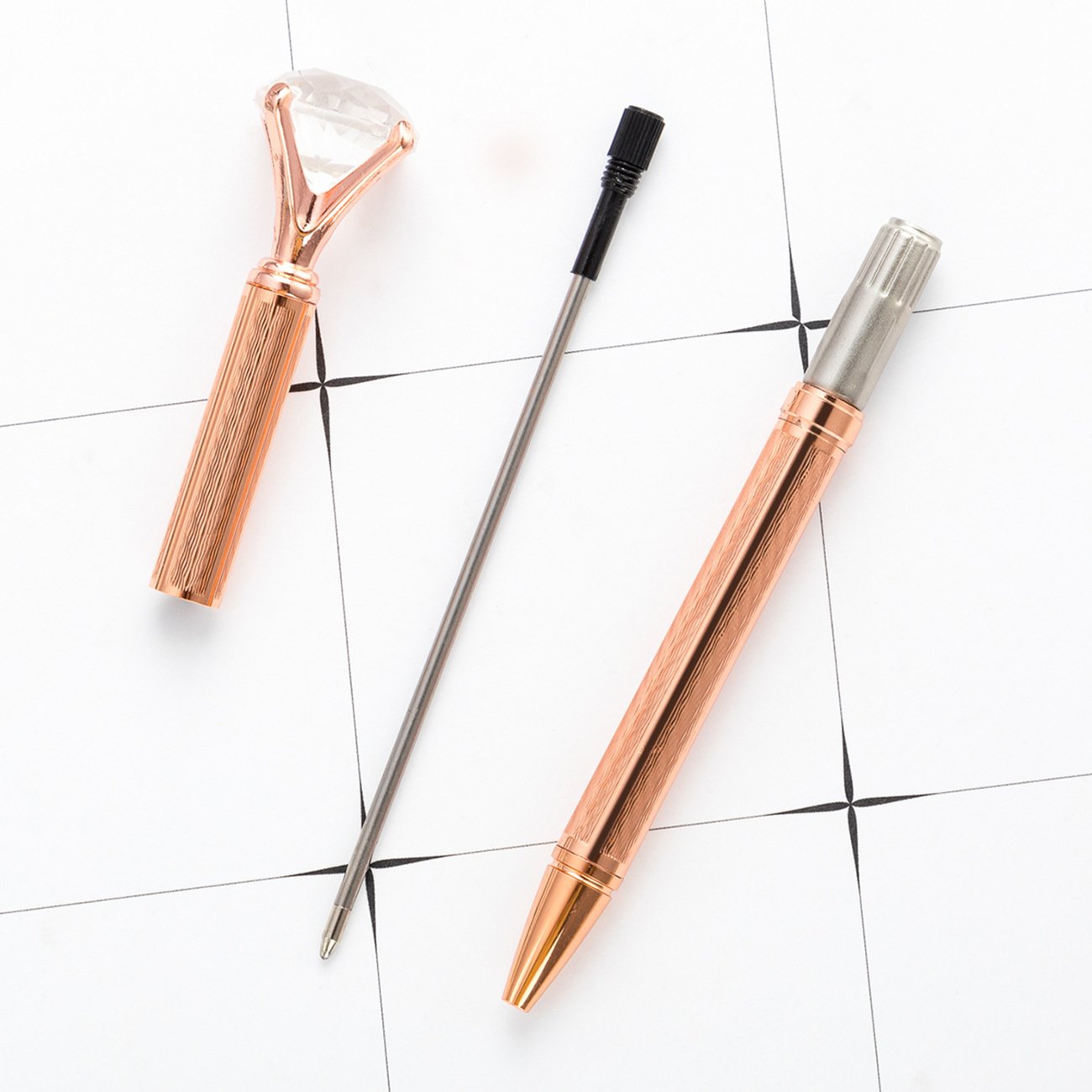 New Luxury Gifts Diamond Top Pen Metal Ball Pen Custom Ballpoint Pen