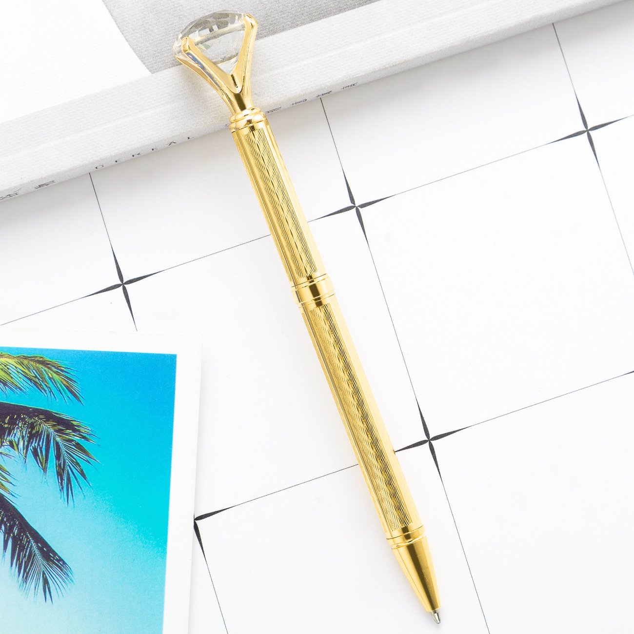 New Luxury Gifts Diamond Top Pen Metal Ball Pen Custom Ballpoint Pen