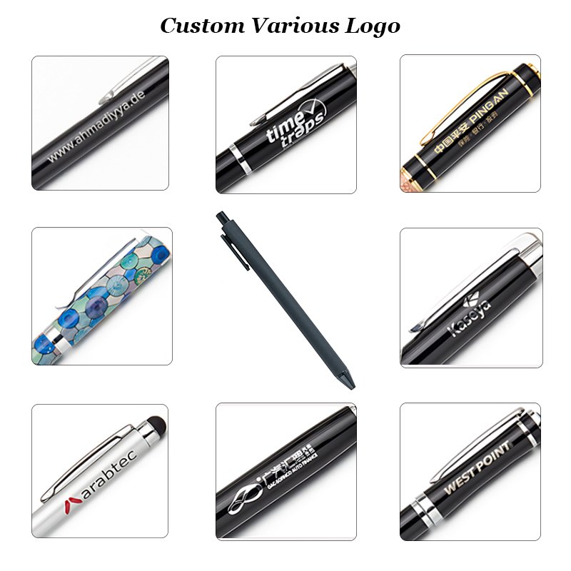 Multi-Colored Popular Custom Ballpoint Plastic Pens Low MOQ Black Ink Writing Pen Ballpoint Gifts Promotion Pens for Student