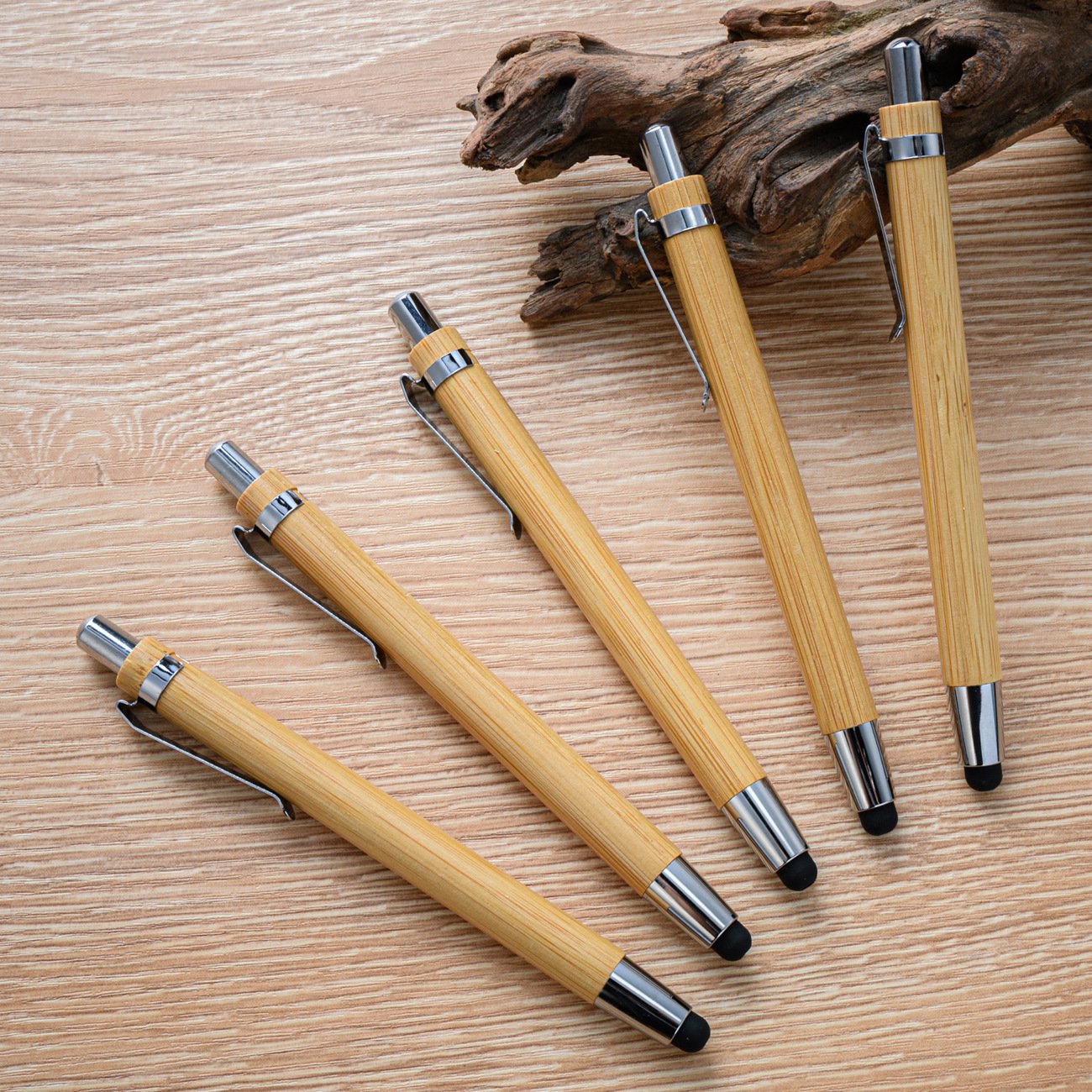 Custom Logo Eco-Friendly Multi-Function Bamboo Ballpoint Pens Sustainable Office Supply