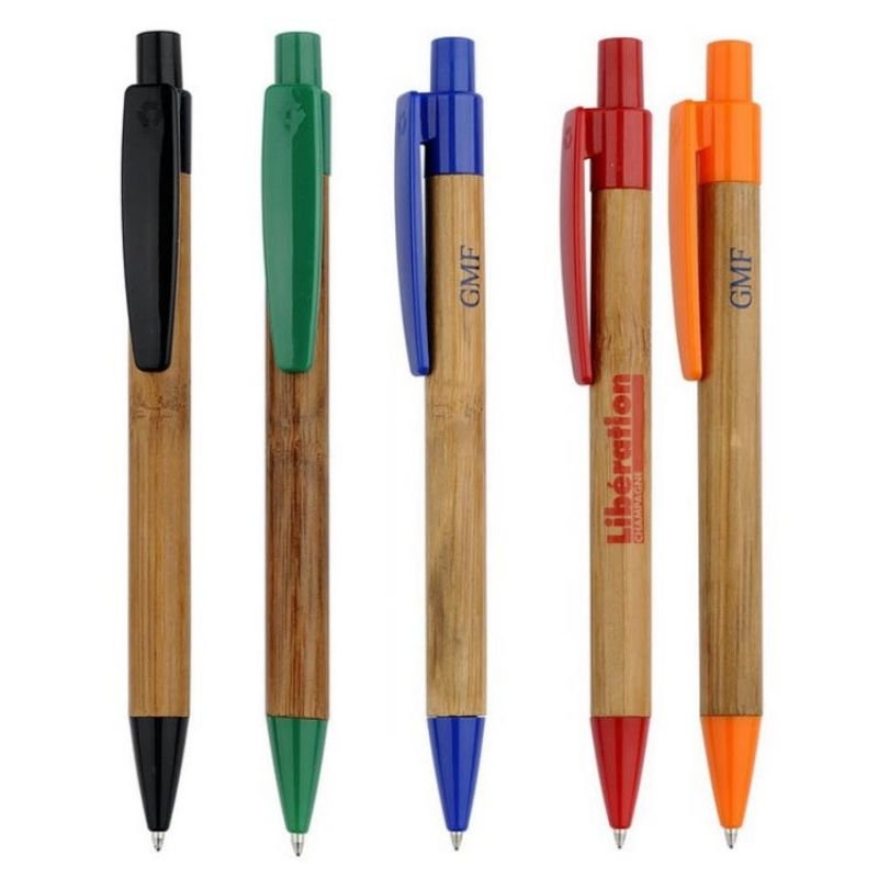 Wholesale Promotional Personalized Natural Wood ECO friendly Bamboo Ball Pen Engraved laser Ballpoint Pen With custom Logo