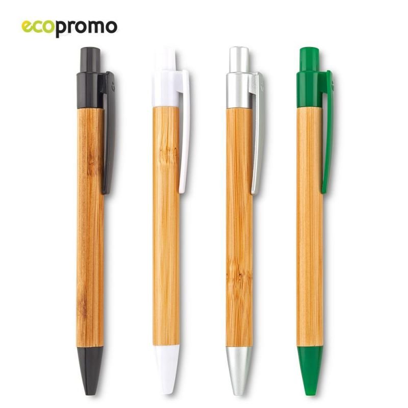 Wholesale Promotional Personalized Natural Wood ECO friendly Bamboo Ball Pen Engraved laser Ballpoint Pen With custom Logo