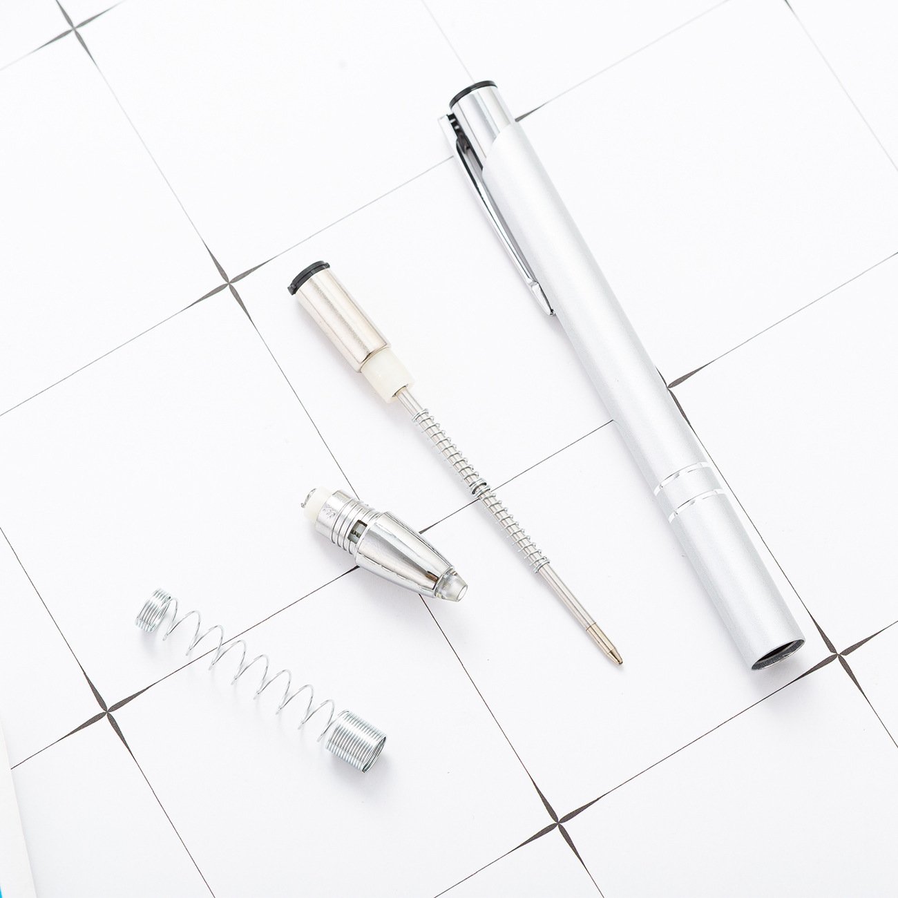 Custom Logo 2-in-1 Electronic Ballpoint Pen LED Light Aluminium Metal with Laser Engraving & 1.0mm Writing Width Promotional Pen
