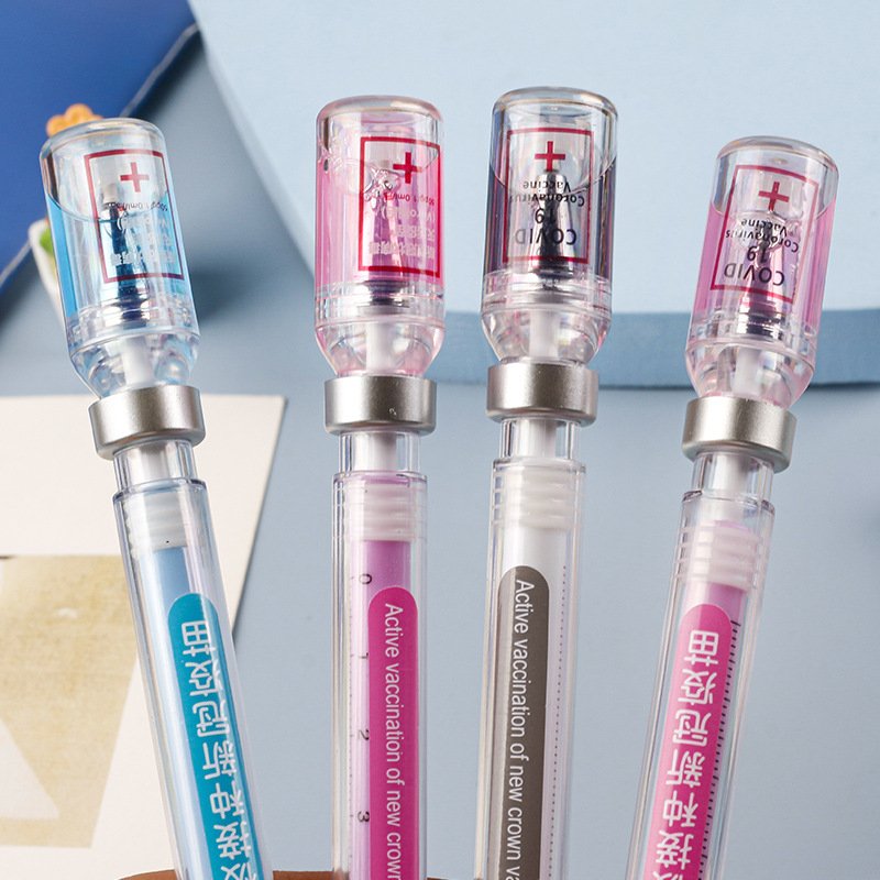 School supplies black 0.5mm gel pen simulation syringe shape ballpoint pen student stationery injector pen medical