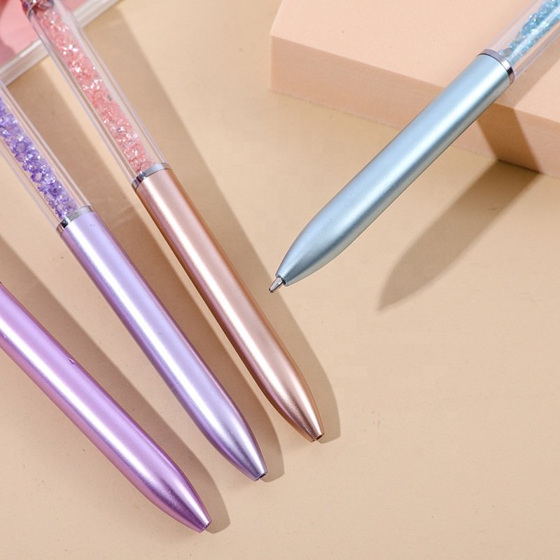 Creative school office stationery supplies plastic crystal diamond ballpoint pen