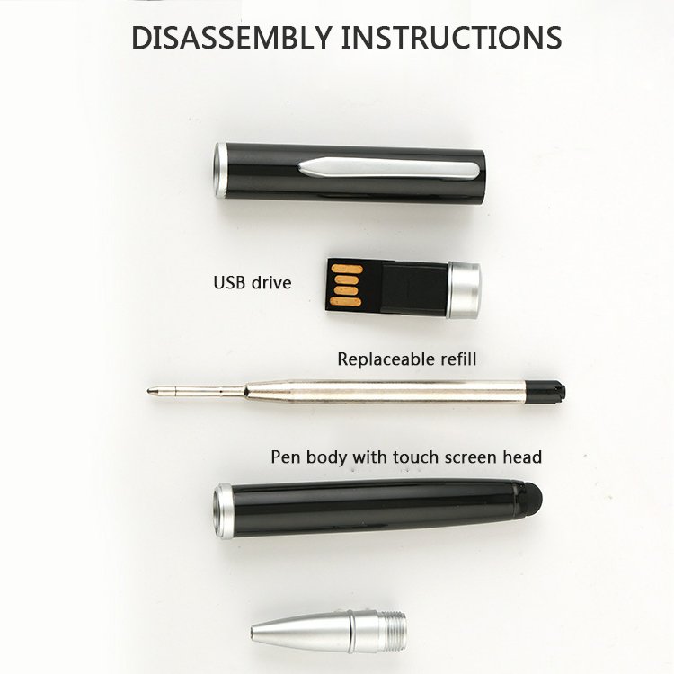 Eacajess New Product Custom Logo Stylus Ball Pen Usb Flash Drive Metal Ballpoint Pen