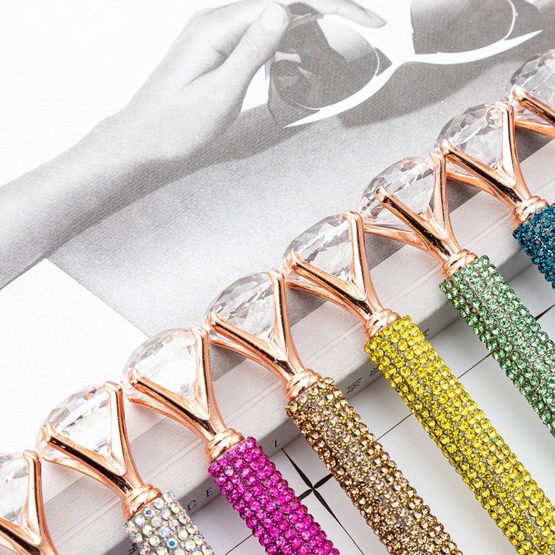 luxury rhinestones bling metal ballpoint pens wedding favors glitter crystal diamond ball pen