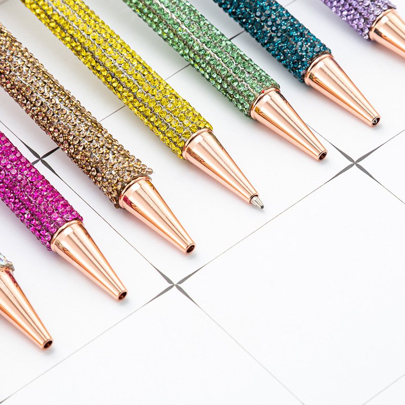 luxury rhinestones bling metal ballpoint pens wedding favors glitter crystal diamond ball pen