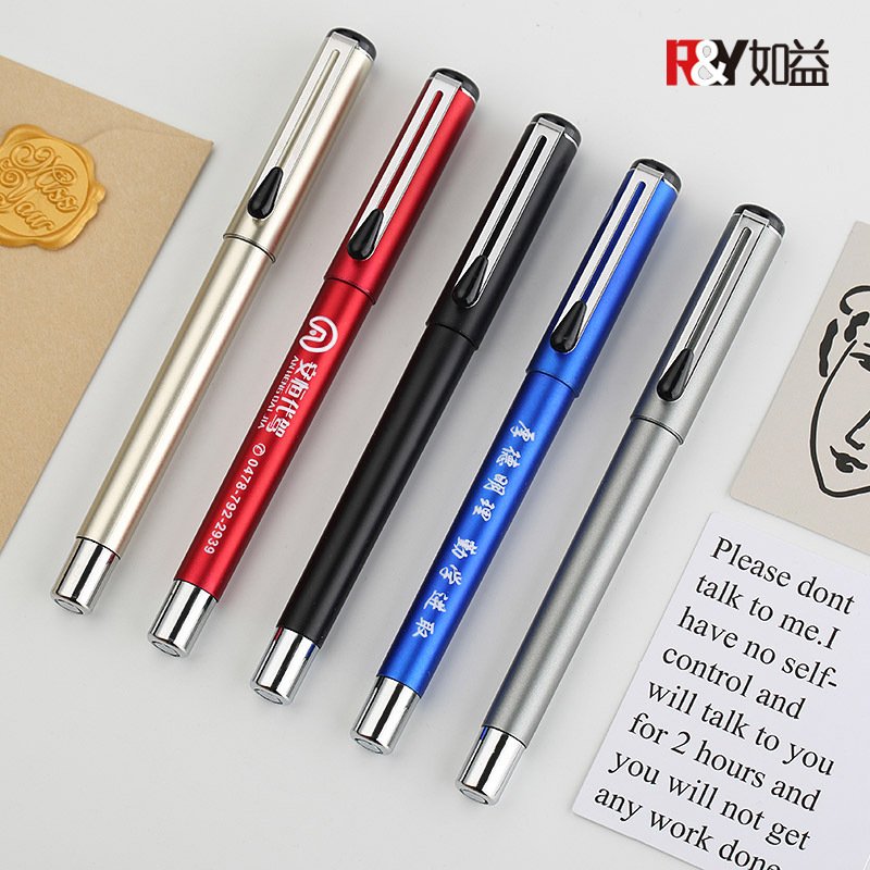 High quality signature Plastic pen custom logo black 0.5mm neutral business gel pen gift advertising pen