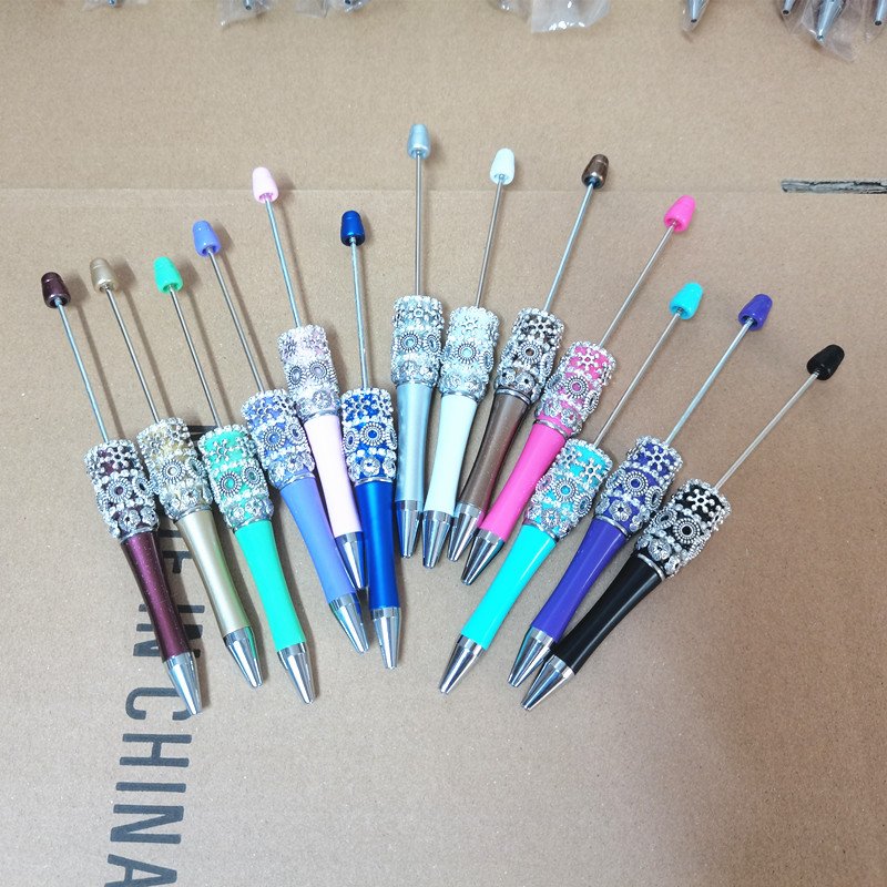 old flower Bead Creative Novelty Jewelry DIY Ball Pen Blanks Decorative Beaded Gift Ballpoint Metal Beaded Pens