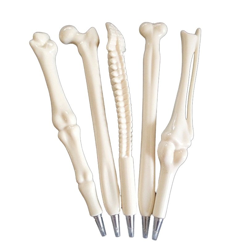 Novelty medical promotional gift plastic bone shaped ballpoint pen with custom logo