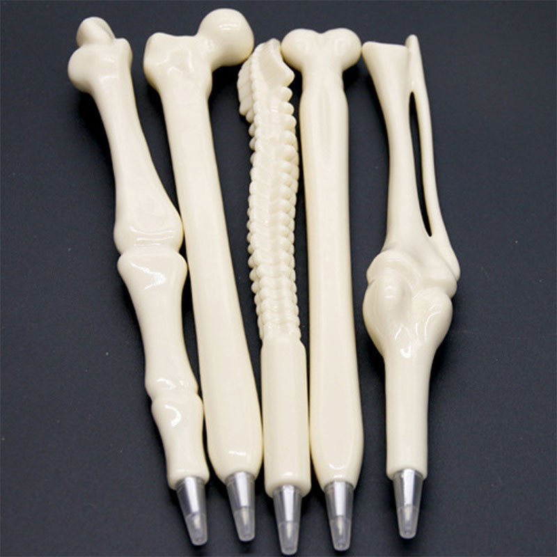 Novelty medical promotional gift plastic bone shaped ballpoint pen with custom logo