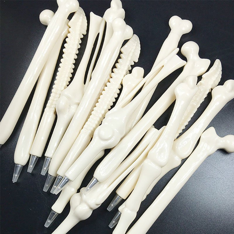 Novelty medical promotional gift plastic bone shaped ballpoint pen with custom logo