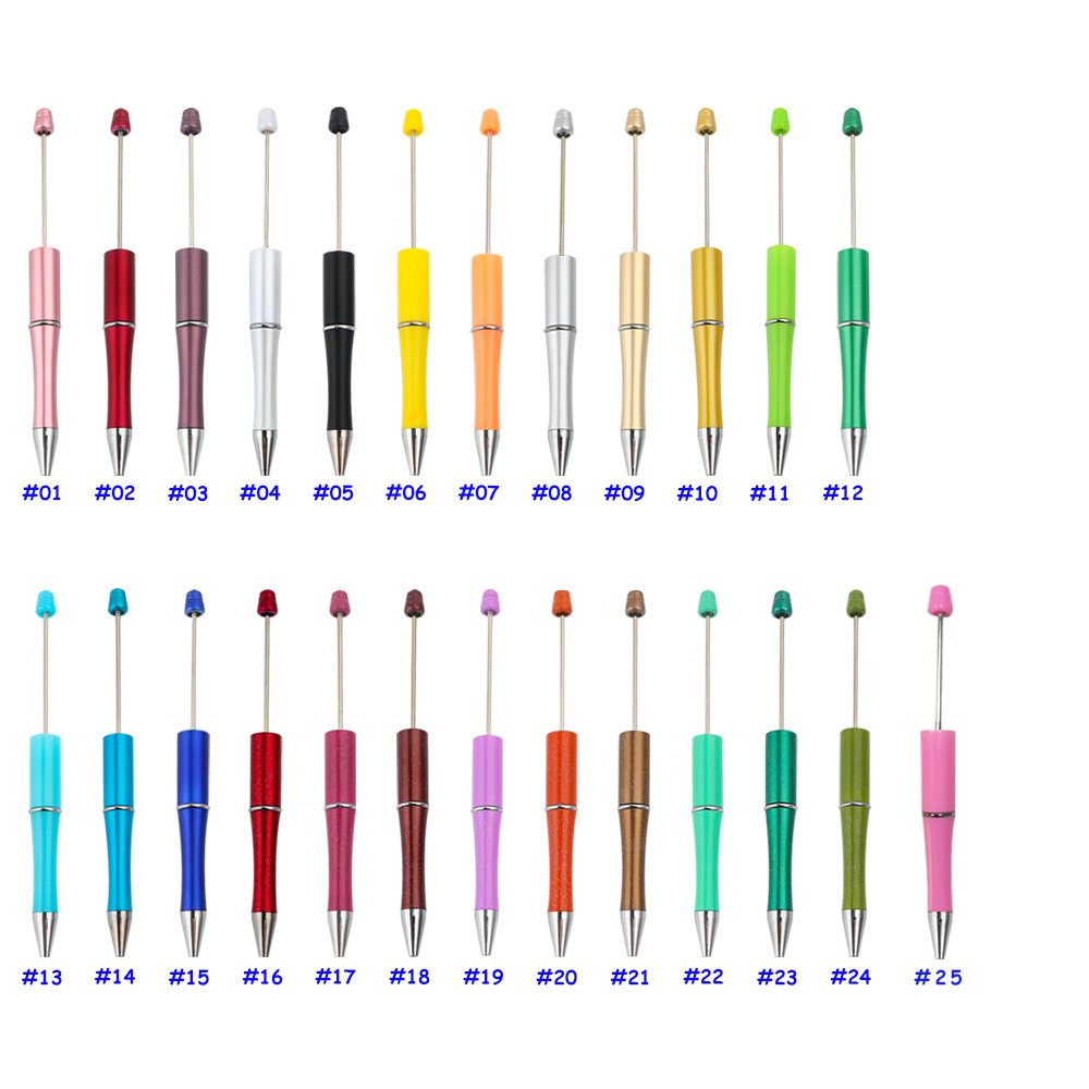 Wholesale Ballpoint Pens Black Ink DIY Personalized Gift School Office Writing Supplies Stationery Plastic Beaded Pens