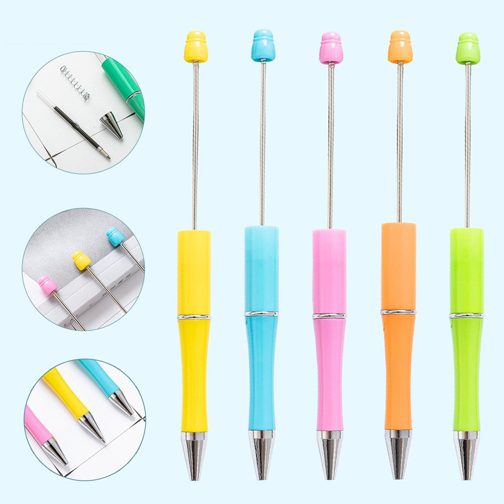 Wholesale Ballpoint Pens Black Ink DIY Personalized Gift School Office Writing Supplies Stationery Plastic Beaded Pens