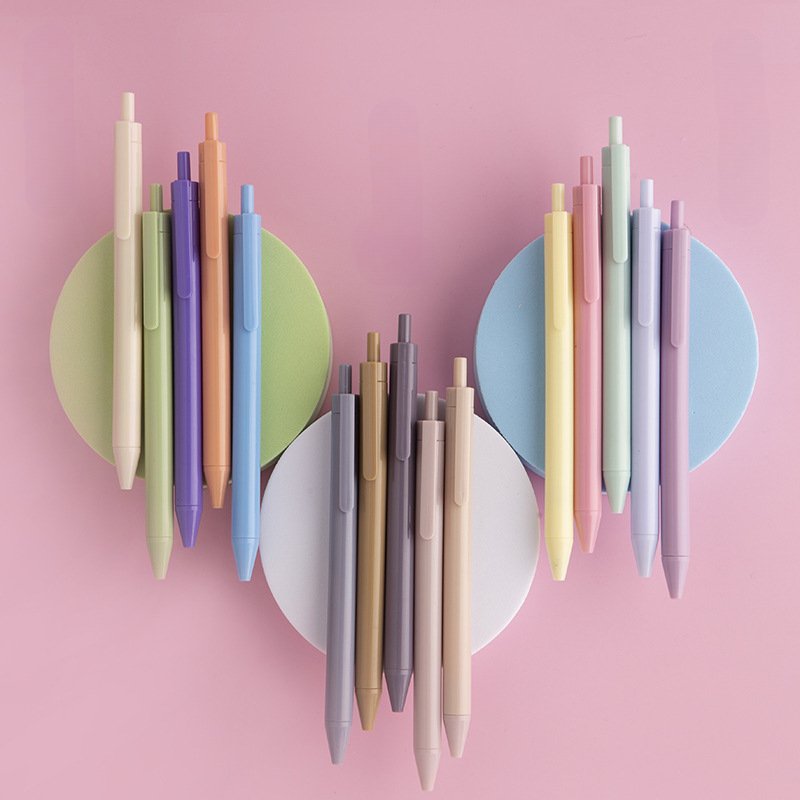 New cute candy plasticMorandi ballpoint pen school student gel pen stationery supplies customize logo 1.0mm ball with blank ink