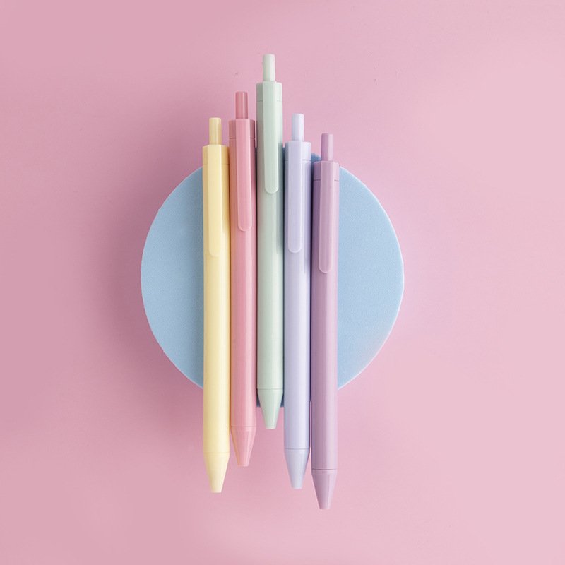 New cute candy plasticMorandi ballpoint pen school student gel pen stationery supplies customize logo 1.0mm ball with blank ink