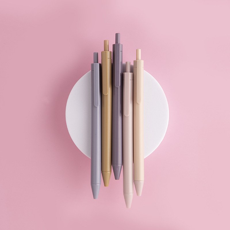 New cute candy plasticMorandi ballpoint pen school student gel pen stationery supplies customize logo 1.0mm ball with blank ink