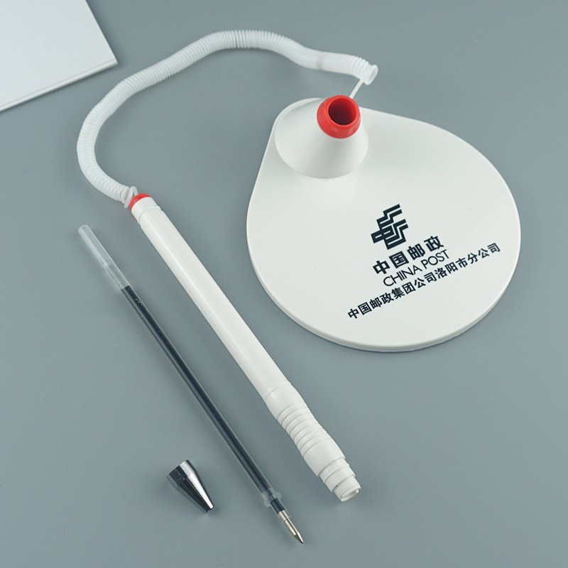 Wholesale Custom Logo Novelty Business Ballpoint Pen Plastic Desktop Office Signature Pen with Base for Advertising for Gifts