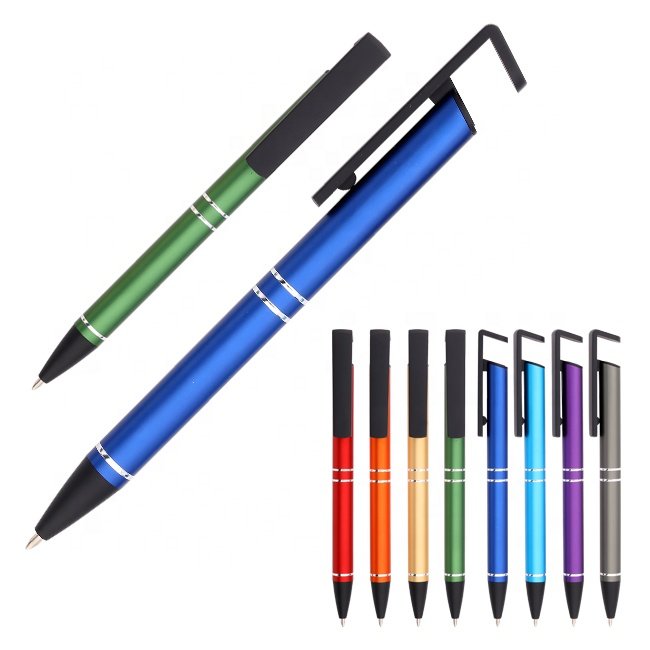 Promotional gift Metal ball pen with aluminum rod Metal mobile phone holder pen